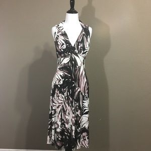 Tropical Print Midi Dress